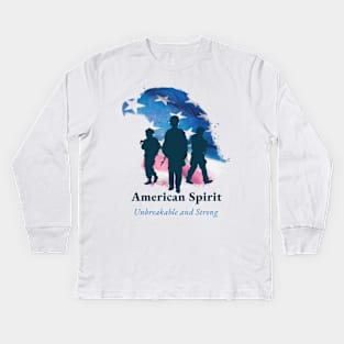 American Spirit Unbreakable and Strong Kids Long Sleeve T-Shirt